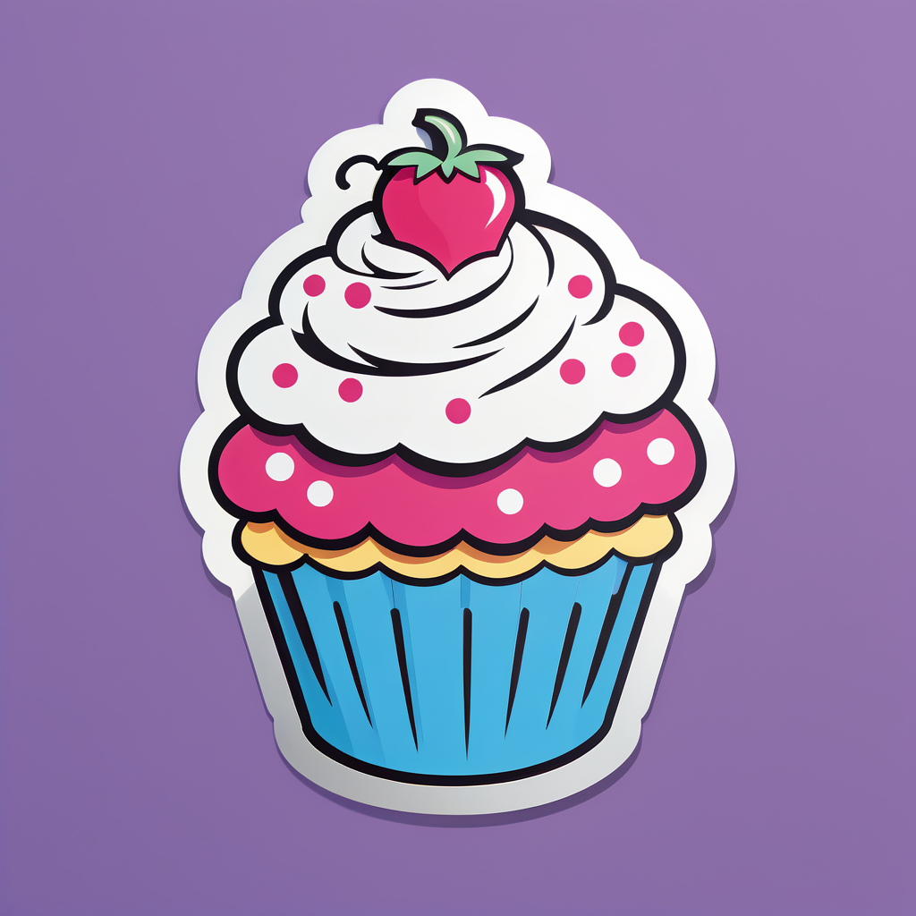 Frischer Cupcake sticker