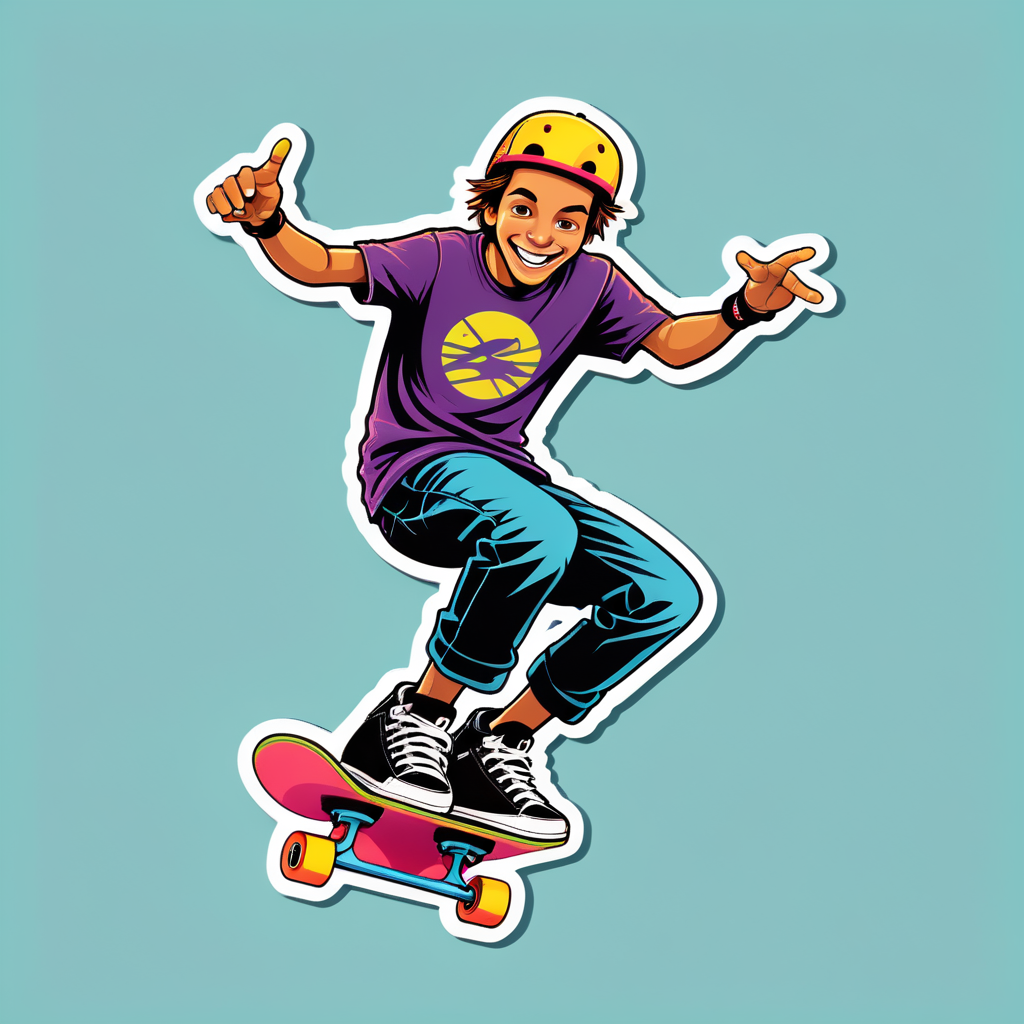 Des Astuces Audacieuses en Skateboard sticker