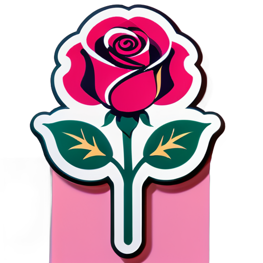 Rose flower sticker