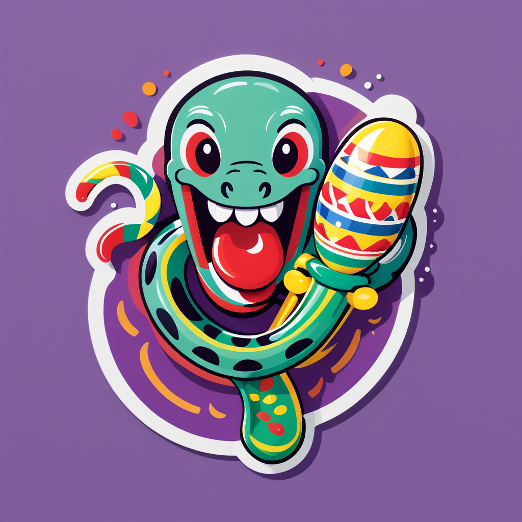 Salsa Snake with Maracas sticker