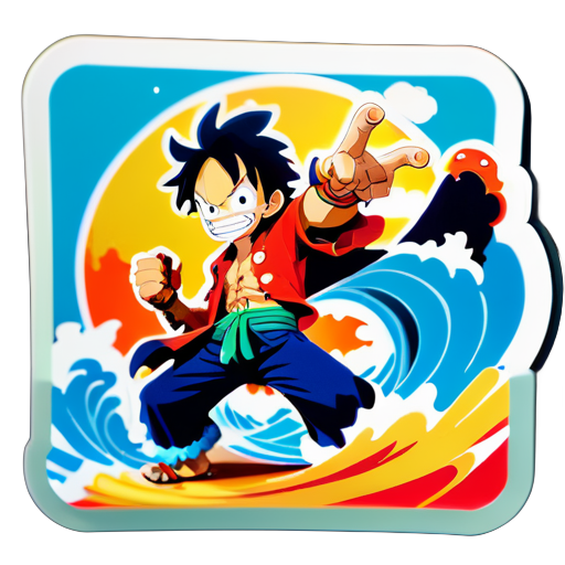 Luffy kämpft mit Kaido im Land des Vanos sticker