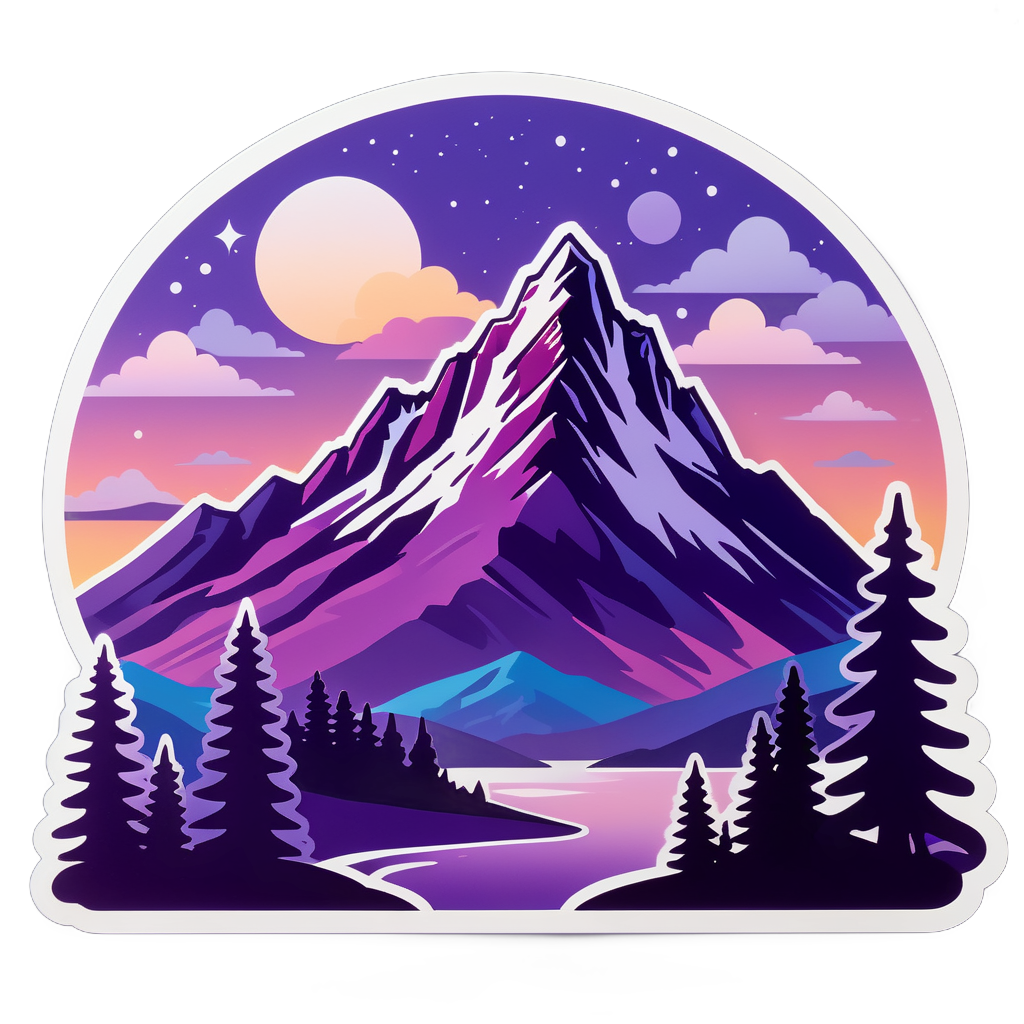 Purple Mountain Majesty bei Einbruch der Nacht sticker