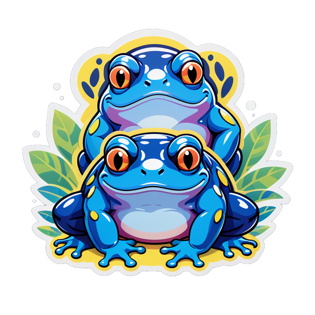 Corpulent Sapphire Frogs sticker