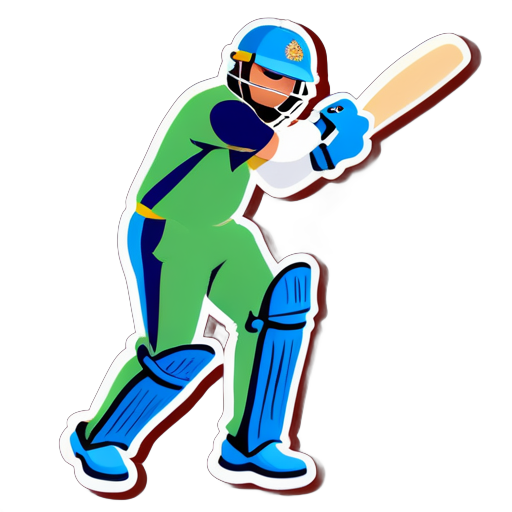 jugando cricket sticker