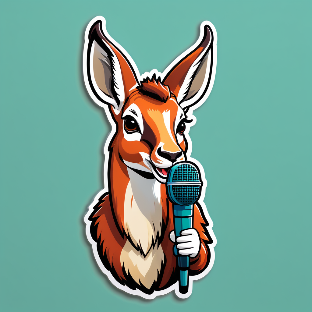 Acapella Antelope with Mic sticker