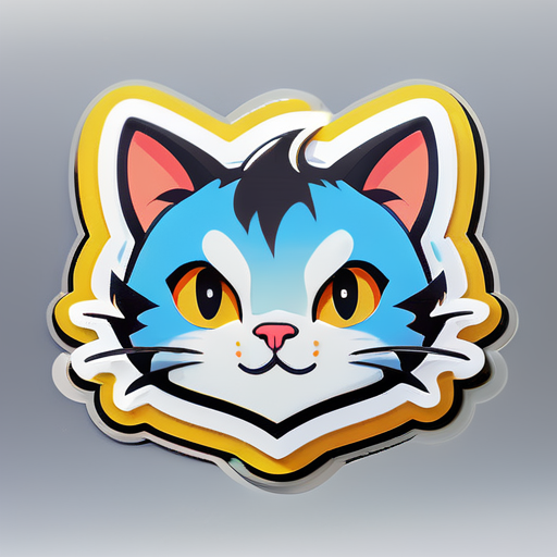 Un logo de un gatito sticker