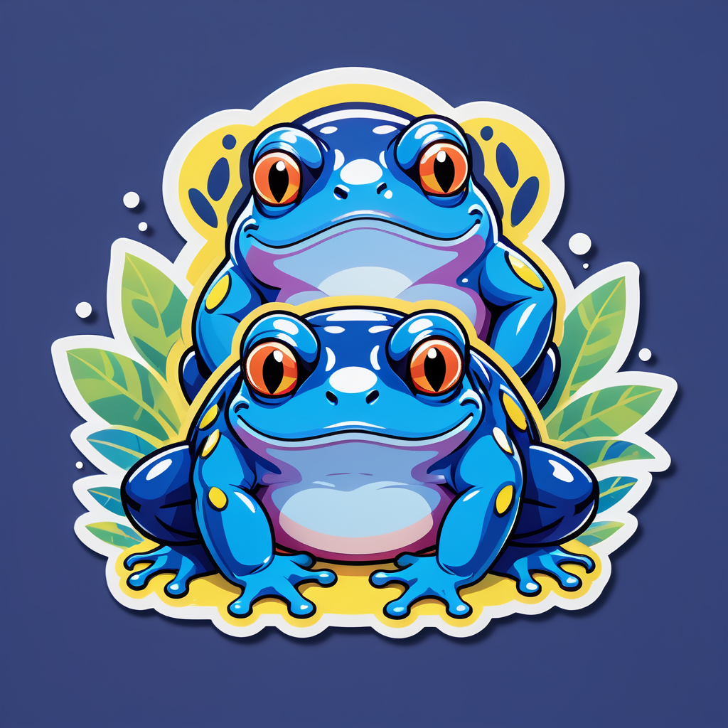 Corpulent Sapphire Frogs sticker