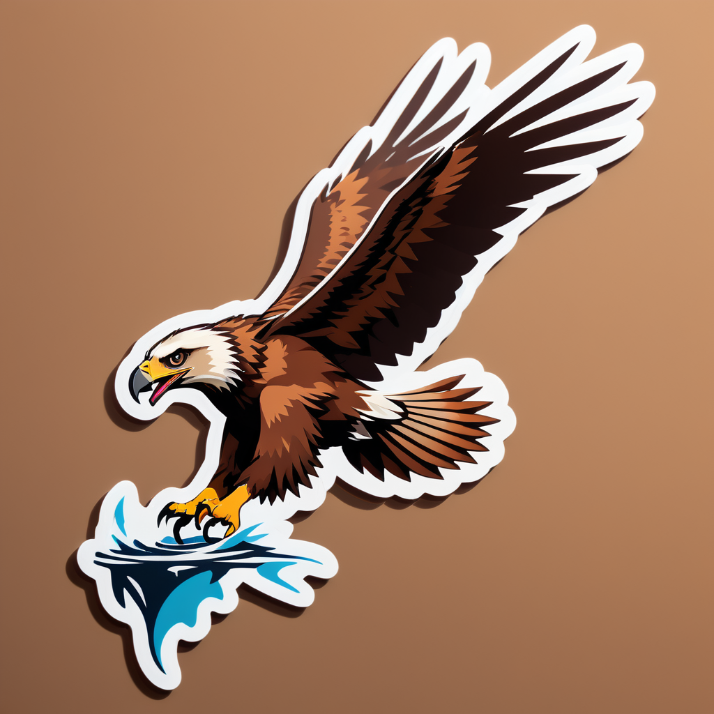 Brown Eagle Diving for Prey sticker