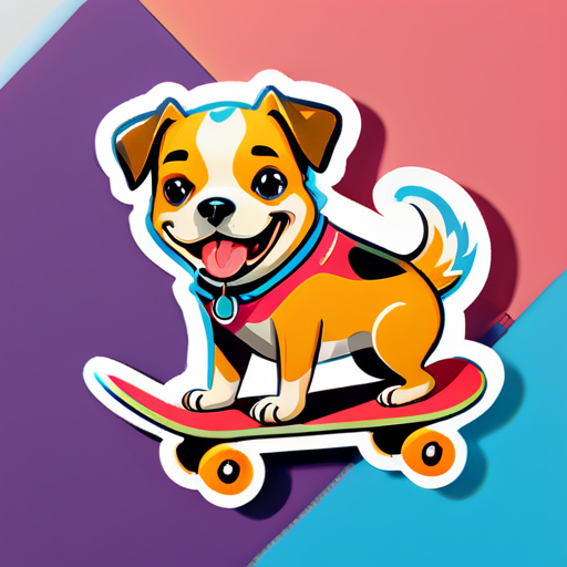 perro en monopatin
 sticker