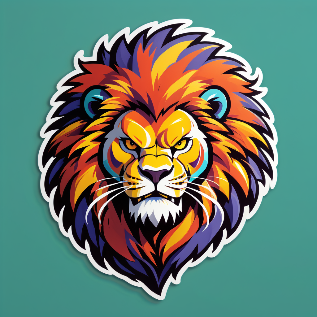 Fierce Lion Warrior sticker