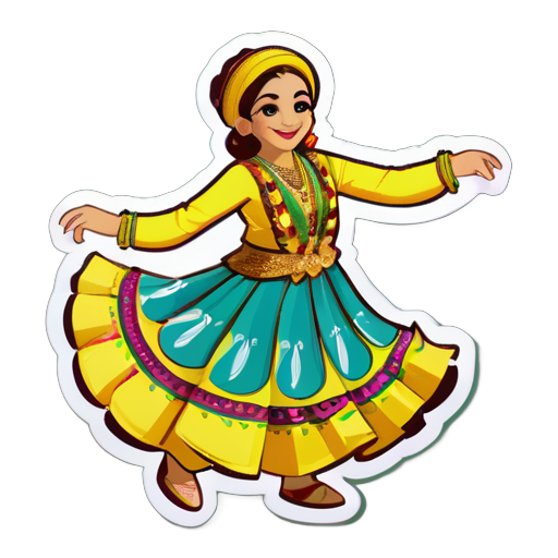 A banana with Kurdish traditional clothes dancing sticker