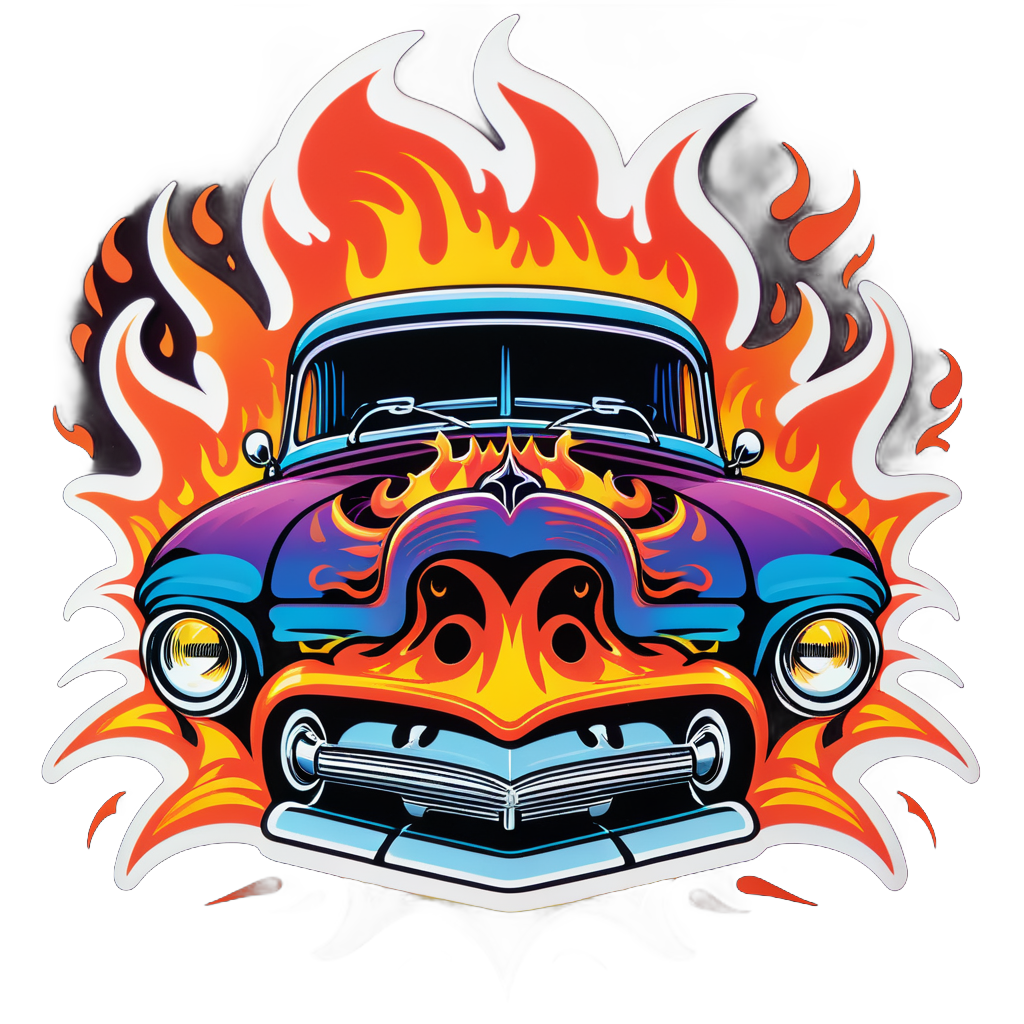 Llamas de Hot Rod sticker