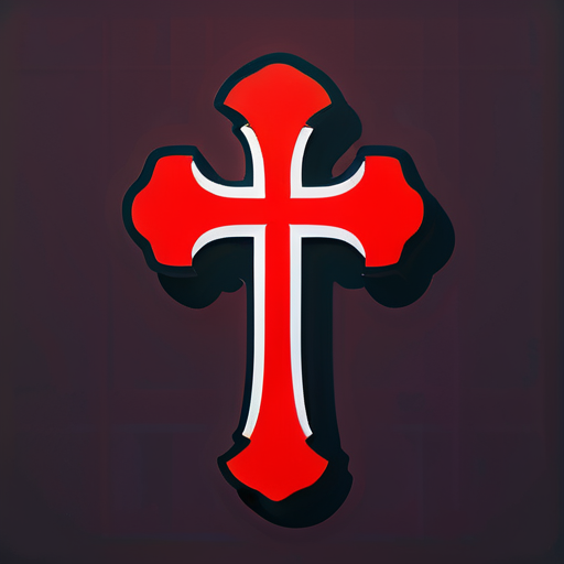 Cleaver cross in Red sticker