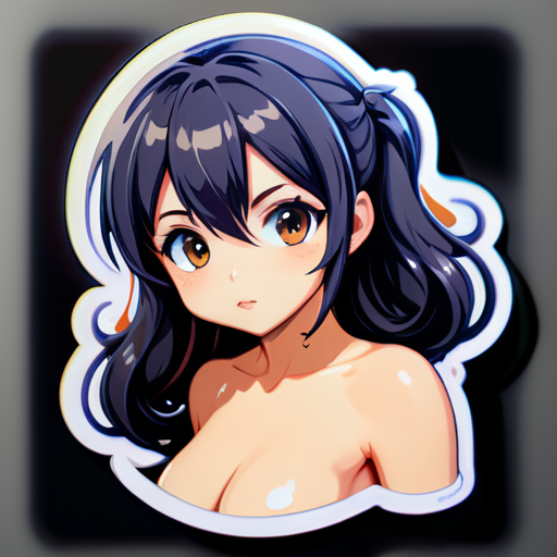 fille anime nue sticker