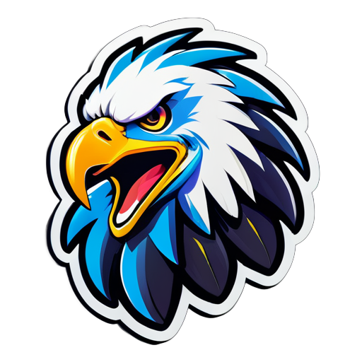 create an gaming logo of an happy eagle sticker