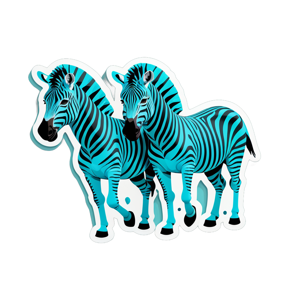 Whopping Cyan Zebras sticker