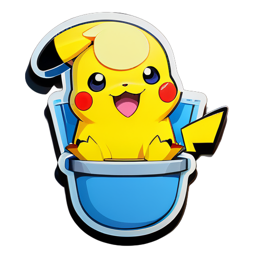 Pikachu dans la salle de bain sticker