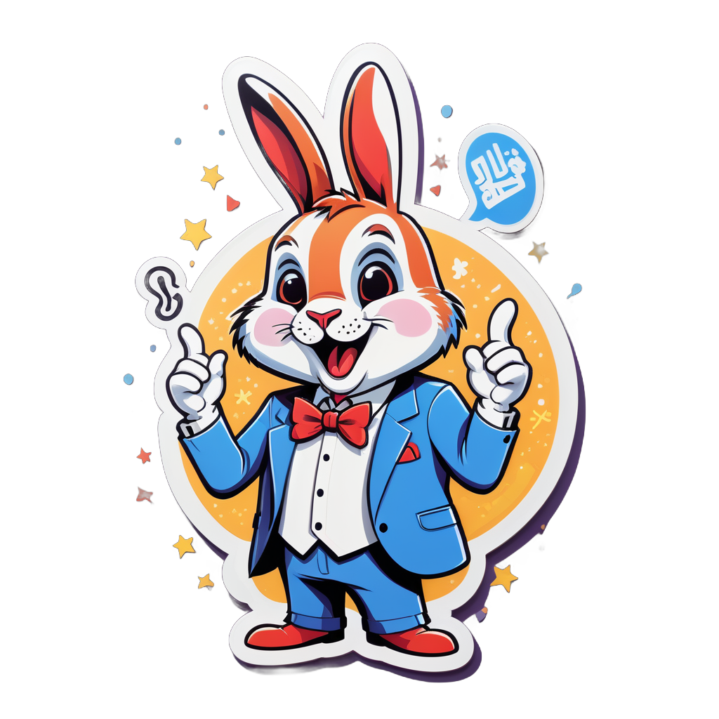 Witty Rabbit Comedian sticker