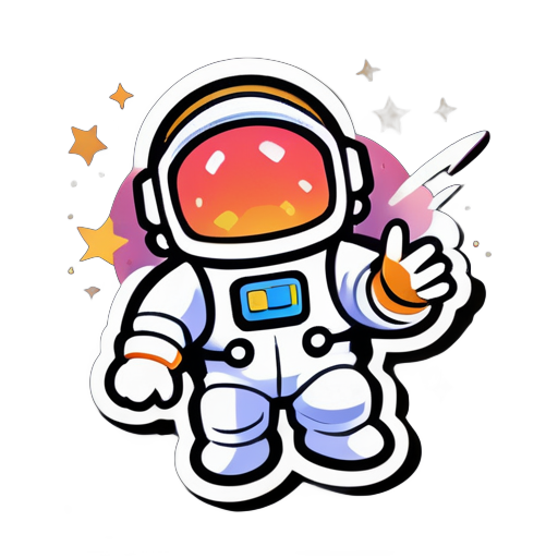 astronaute lâchant des pets sur des fesses façon nintendo sticker