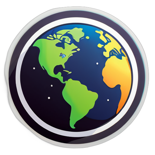 Earth planet sticker