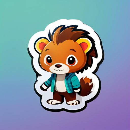 amigo en animal para juego matemático para niños y niñas sticker