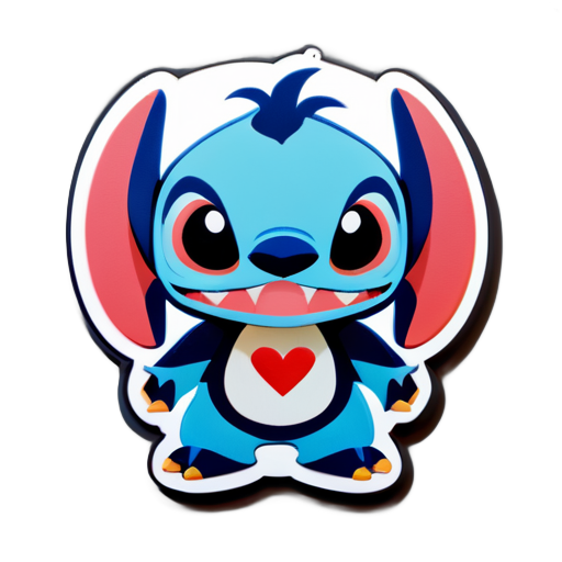 stitch con cartel importante sticker