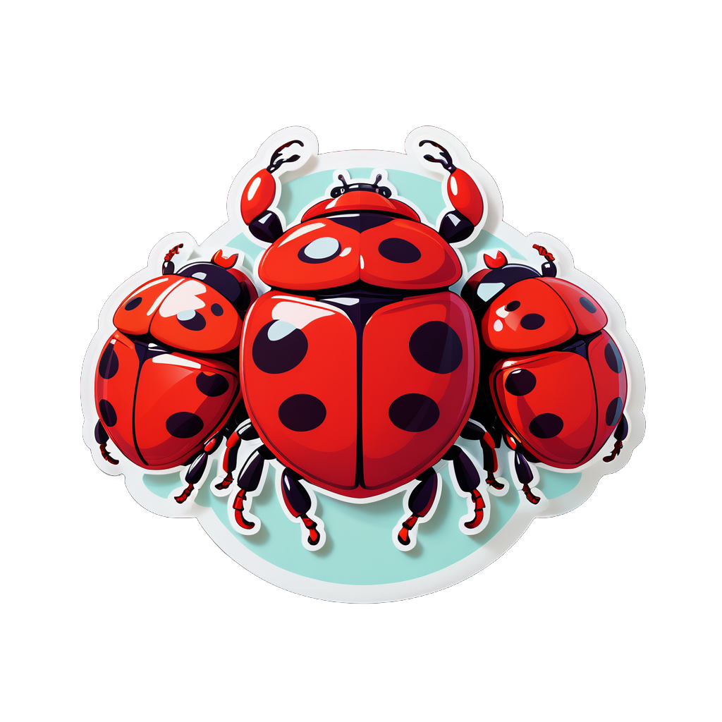 Chubby Crimson Beetles sticker