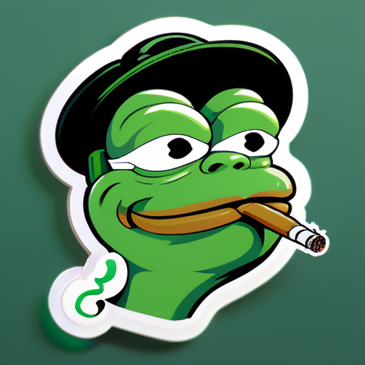 imagem de um pepe fumando 🚬 cocaína sticker