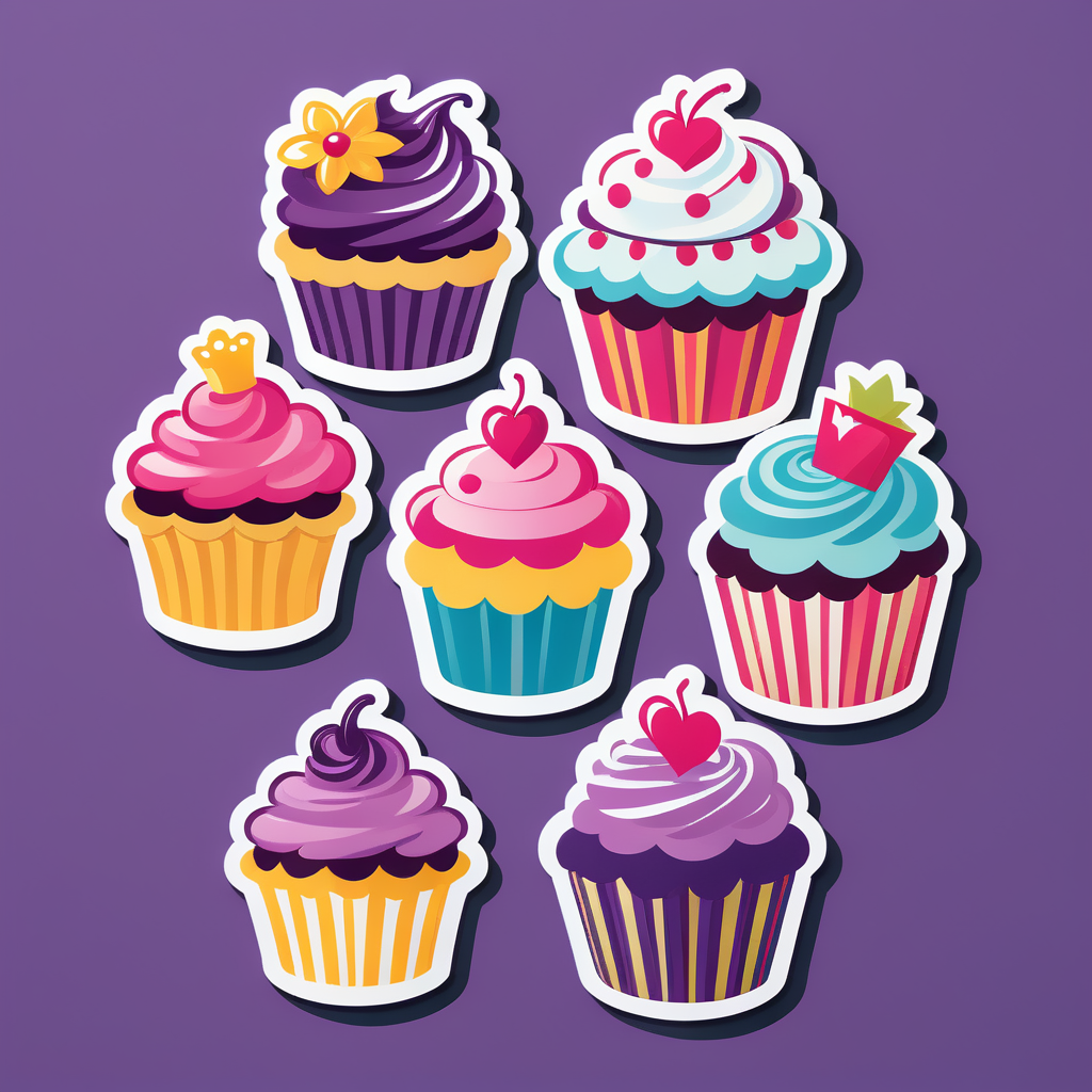 Fancy Cupcake Auswahl sticker