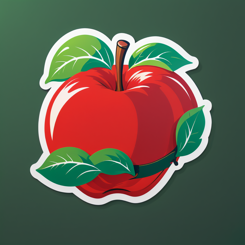 Roter Apfel, der an einem Baum reift sticker