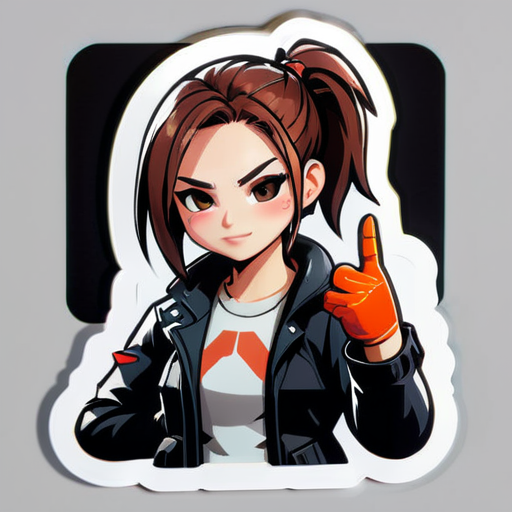 Personagem do Pubg mostrando o dedo do meio sticker