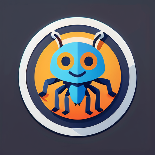 debug club where our logo is like a bug with 6 legs presenting the DEBUG sticker