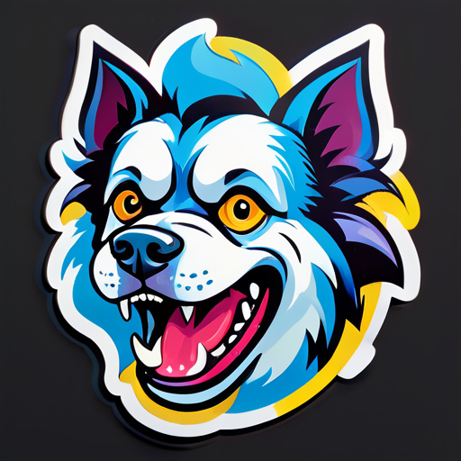 crazy dog sticker