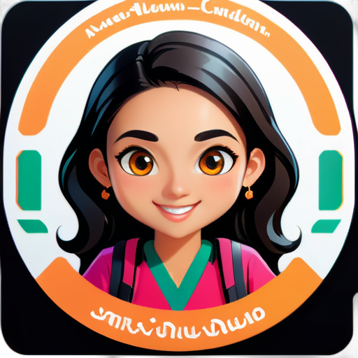 Create a sticker for the name Anveshana with logo with student and search icon  sticker