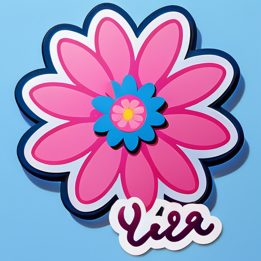 UNA FLOR ROSADA Y OTRA AZUL QUE DIGAN EL NOMBRE SARA SOFIA DUQUE MORA sticker