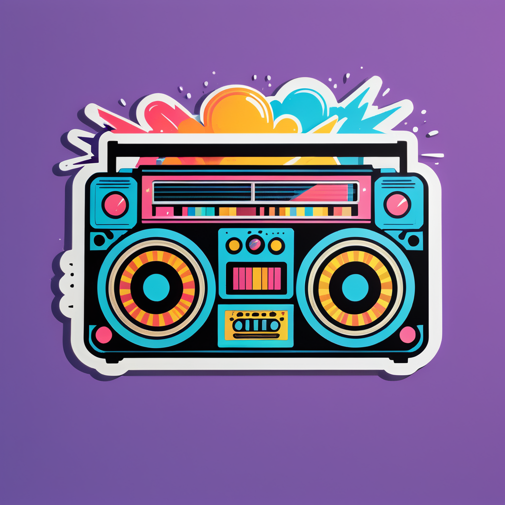 Retro Boombox sticker