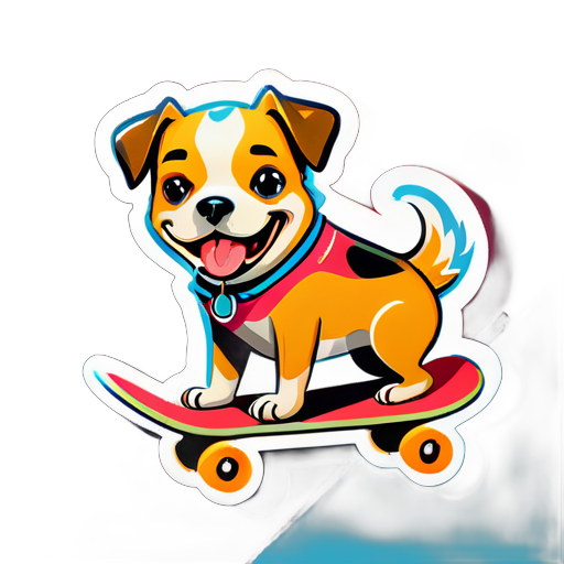 perro en monopatin
 sticker