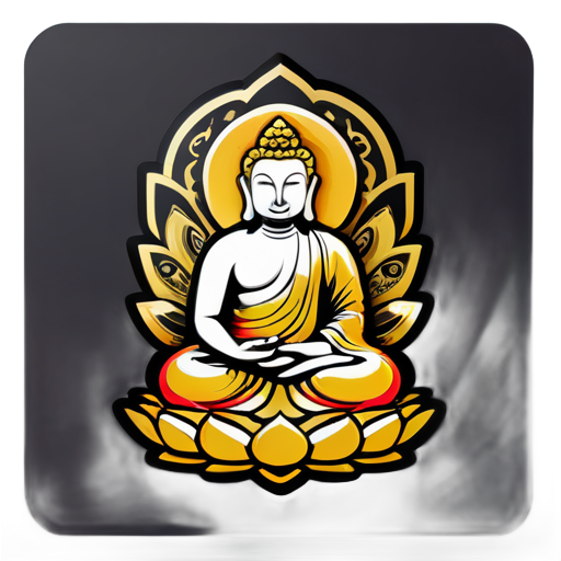 Design eines Kartenspiels mit buddhistischen Figuren sticker