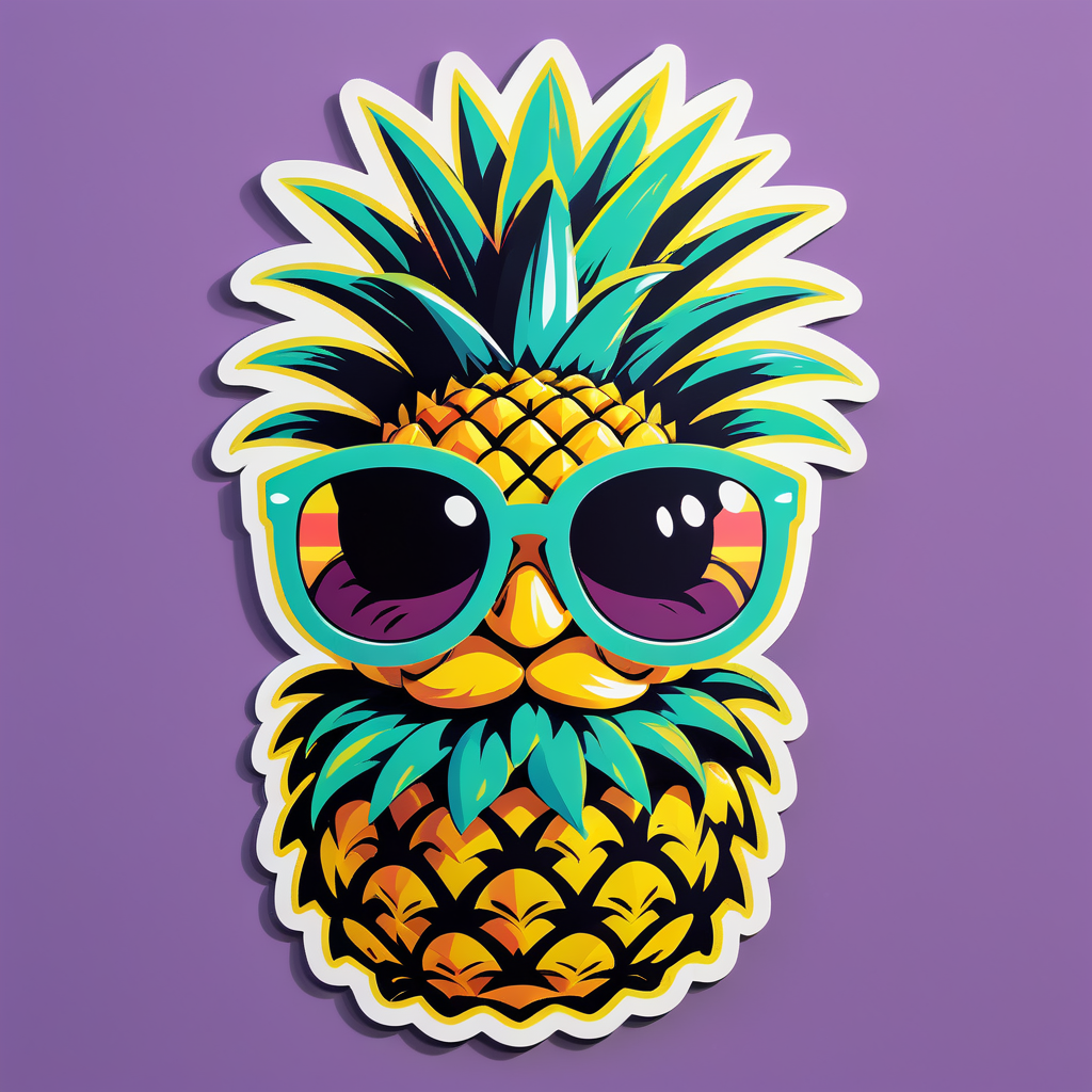 Sassy Pineapple với Kính Râm sticker