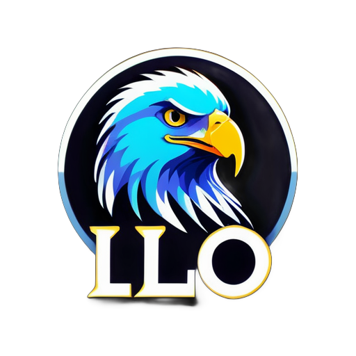 create an studio logo With an eagle and the name ILO sticker