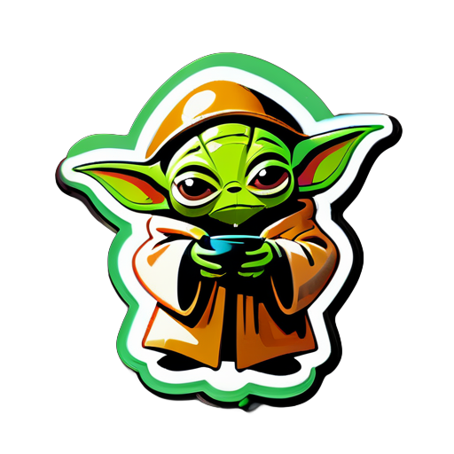 alien gentil mode yoda bb sticker