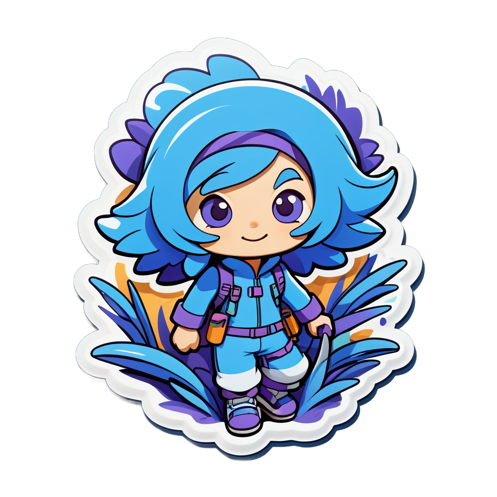 Azure Aster Adventure sticker