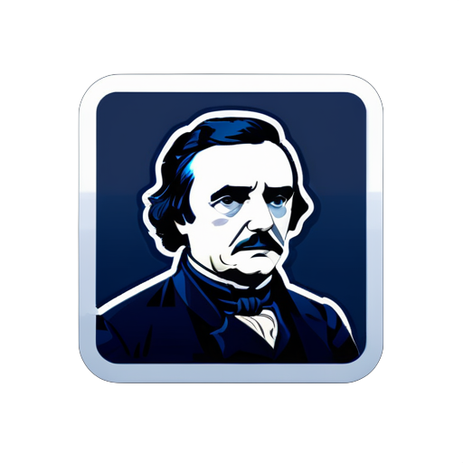 POE white on navy blue sticker