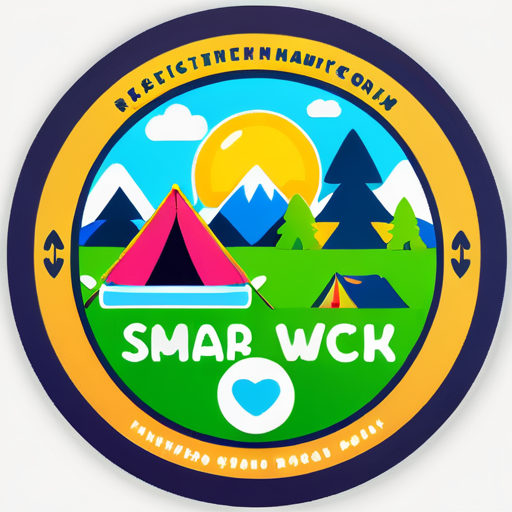 hacer un banner para el campamento de trabajo social sticker