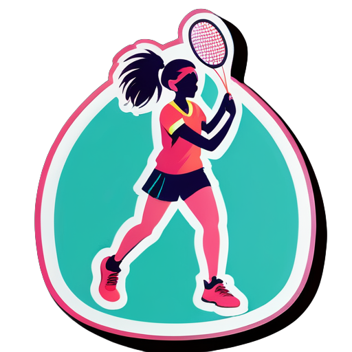 Badminton Mädchen sticker