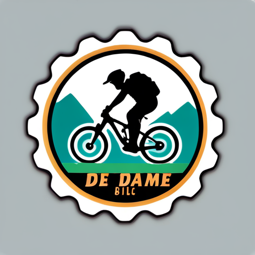 ein Logo mit dem Wort 'de charme' über Mountainbike für einen Downhill-Club sticker