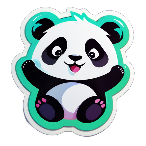 panda divertido sticker