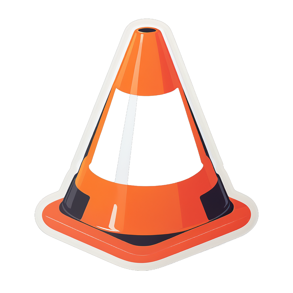 Soft Fabric Safety Cone sticker