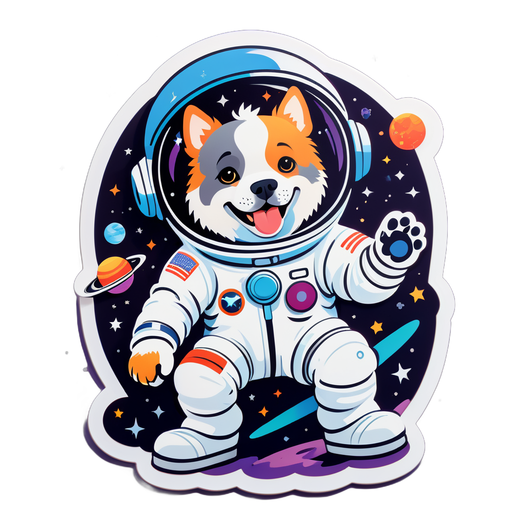 Verspielter Hund Astronaut sticker