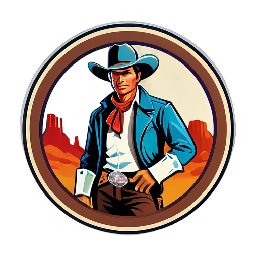 Style western américain rétro sticker